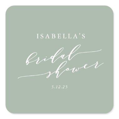 Minimalist Custom Dusty Sage Green  Square Sticker