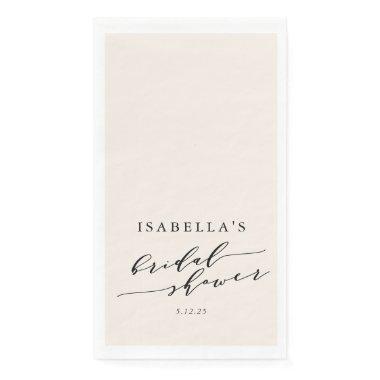 Minimalist Custom Name  Cream Paper Guest Towels