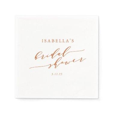 Minimalist Custom Rust Text Boho  Napkins
