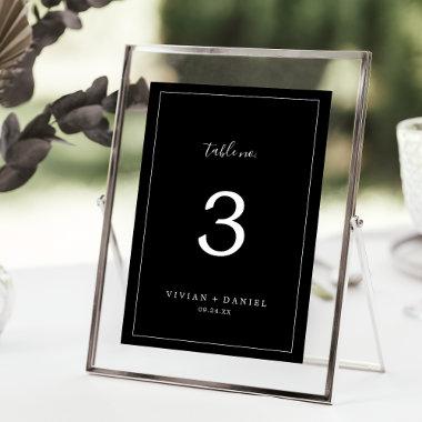 Minimalist | Dark Black Wedding Table Number