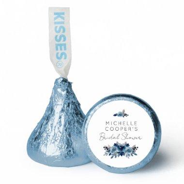 Minimalist Dusty Blue and Navy Floral Hershey®'s Kisses®