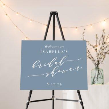 Minimalist Dusty Blue Bridal Shower Welcome Foam Board