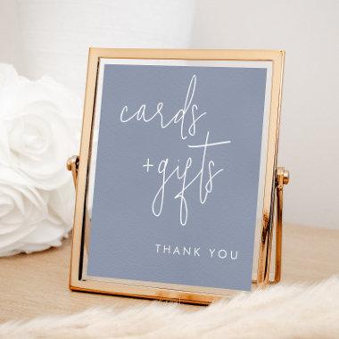 Minimalist Dusty Blue Invitations and Gifts Sign