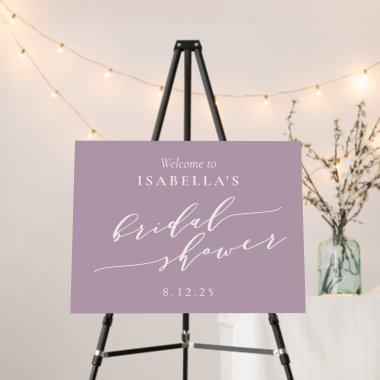 Minimalist Dusty Lilac Bridal Shower Welcome Foam Board