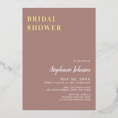 Minimalist Dusty Rose and White  Foil