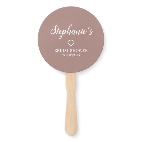 Minimalist Dusty Rose and White  Hand Fan
