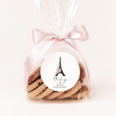 Minimalist eiffel tower paris theme  classic round sticker