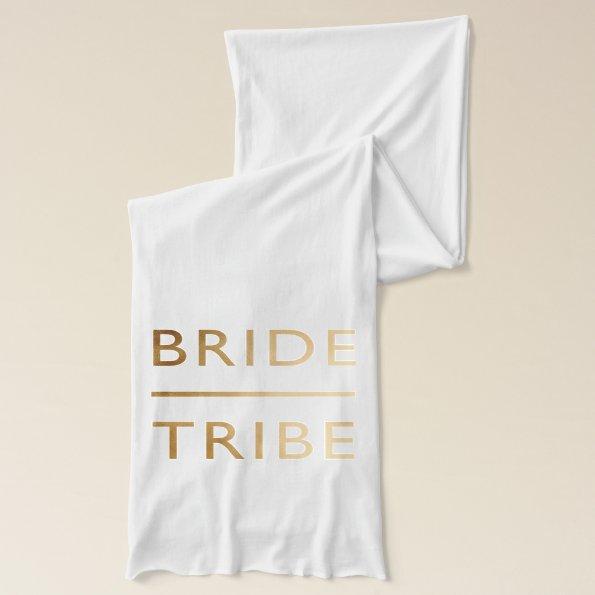 minimalist elegant bride tribe faux gold text scarf