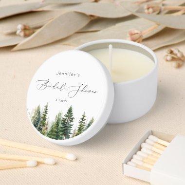 Minimalist elegant forest rustic  mini candle favors