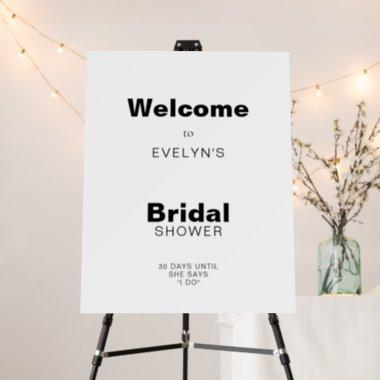 Minimalist Elegant Formal Bridal Shower Welcome Foam Board