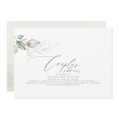 Minimalist Elegant Greenery Couples Shower Invitations