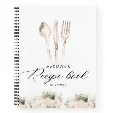 Minimalist Elegant Greenery Utensils Recipe Book