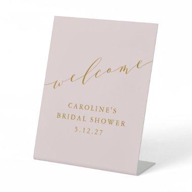 Minimalist Elegant Pink  Welcome Pedestal Sign