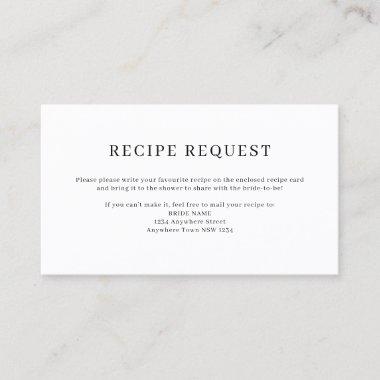 Minimalist Elegant Recipe Request Invitations