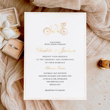 Minimalist Elegant Rustic Simple Wedding Gold Foil