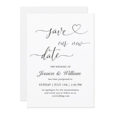 Minimalist Elegant Save our new Date Postponed