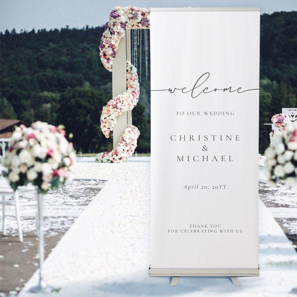 Minimalist Elegant Script Welcome Wedding Retractable Banner