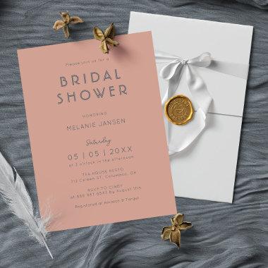 Minimalist & Elegant Terracotta Bridal Shower Invitations