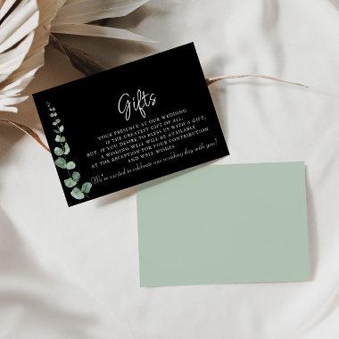Minimalist Eucalyptus Black Wedding Gifts  Enclosure Invitations