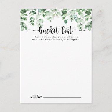Minimalist Eucalyptus Wedding Bucket List Invitations
