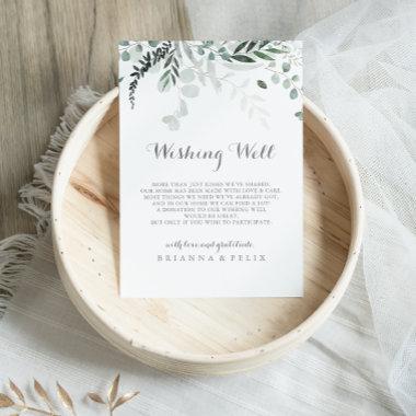 Minimalist Eucalyptus Wedding Wishing Well Enclosure Invitations