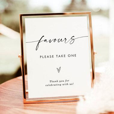Minimalist Favours Sign | Modern Wedding Favours