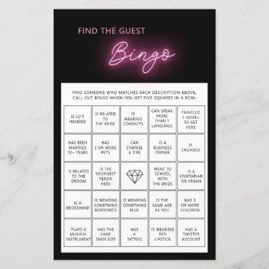 Minimalist find the guest bingo bridal shower game