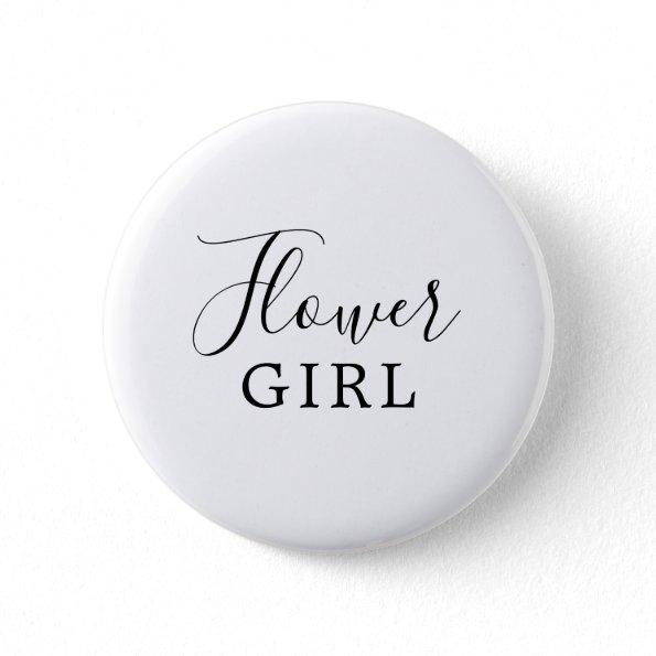 Minimalist Flower Girl Bridal Shower Button