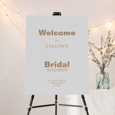 Minimalist Formal Brown Bridal Shower Welcome  Foam Board