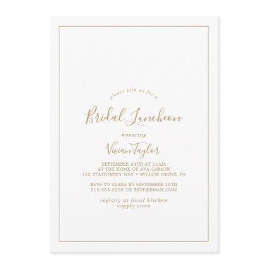 Minimalist Gold Bridal Luncheon Invitations