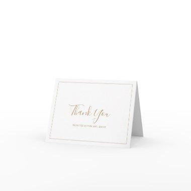 Minimalist Gold Bridal Shower Future Mrs Thank You Invitations