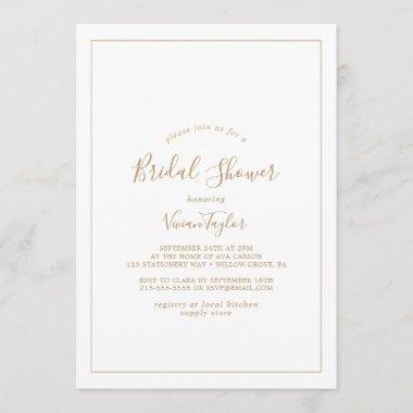 Minimalist Gold Bridal Shower Invitations