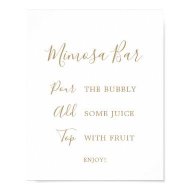 Minimalist Gold  Mimosa Bar Sign