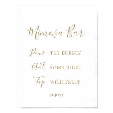 Minimalist Gold Bridal Shower Mimosa Bar Sign