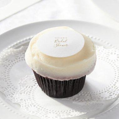 Minimalist Gold Bridal Shower Party Favor Edible Frosting Rounds