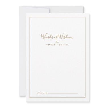 Minimalist Gold Bridal Shower Words of Wisdom Advice Card