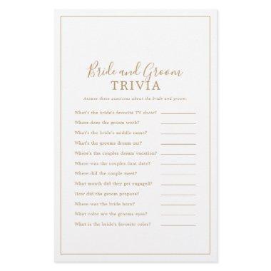 Minimalist Gold Bride and Groom Trivia Game Flyer