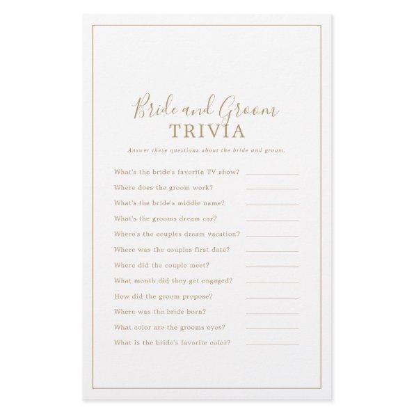 Minimalist Gold Bride and Groom Trivia Game Flyer
