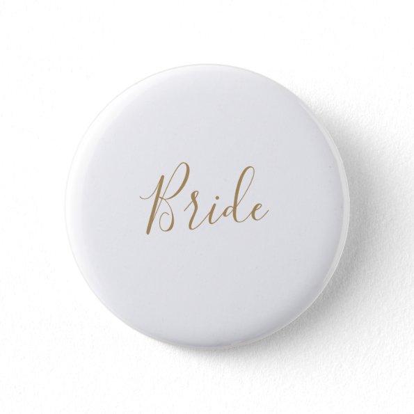 Minimalist Gold Bride Bridal Shower Button