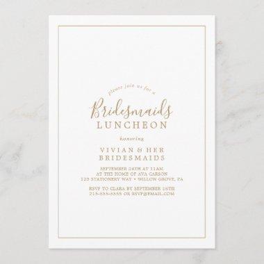 Minimalist Gold Bridesmaids Luncheon Invitations