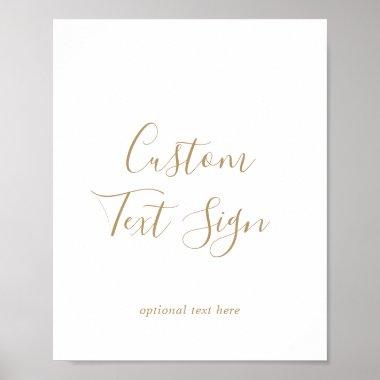 Minimalist Gold Invitations & Gifts Custom Text Sign
