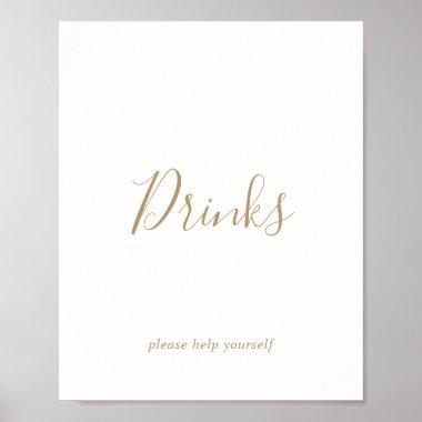 Minimalist Gold Drinks Sign
