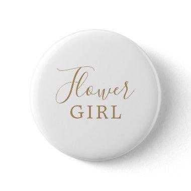 Minimalist Gold Flower Girl  Button