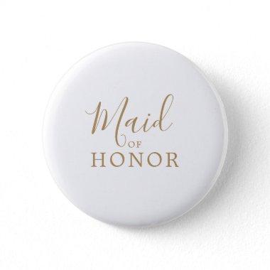 Minimalist Gold Maid of Honor Bridal Shower Button