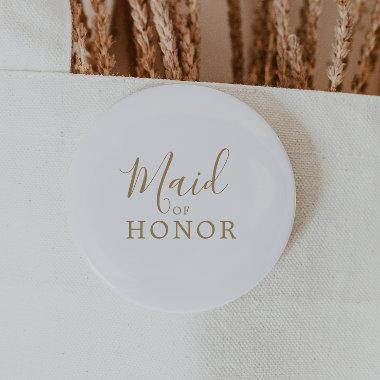 Minimalist Gold Maid of Honor Bridal Shower Button