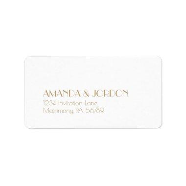 Minimalist Gold Modern Art Deco RSVP Address Label