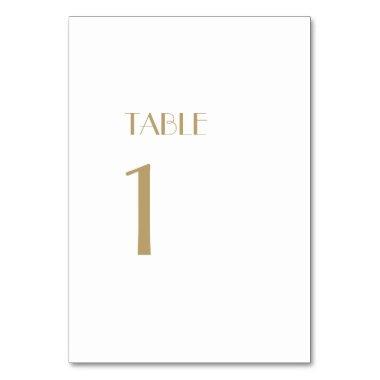 Minimalist Gold Modern Art Deco Table Numbers Sign