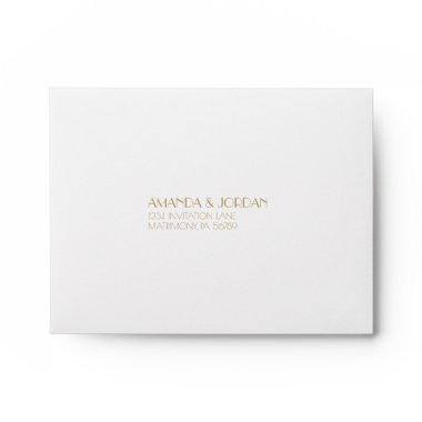 Minimalist Gold Modern Art Deco Wedding RSVP Envelope