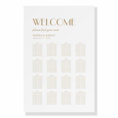 Minimalist Gold Modern Deco Seat Plan Welcome Sign