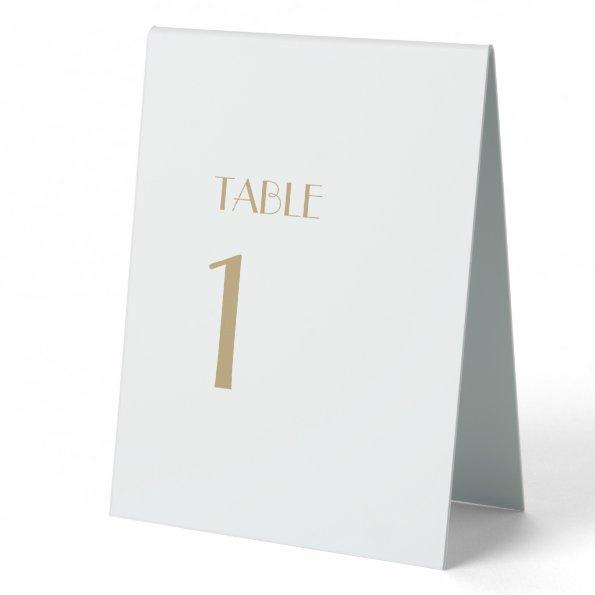 Minimalist Gold Modern Deco Table Number Tent Sign